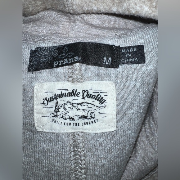 PRANA Womens Tan Pullover Sweatshirt Funnel Cowl Neck Sz M - Picture 8 of 11